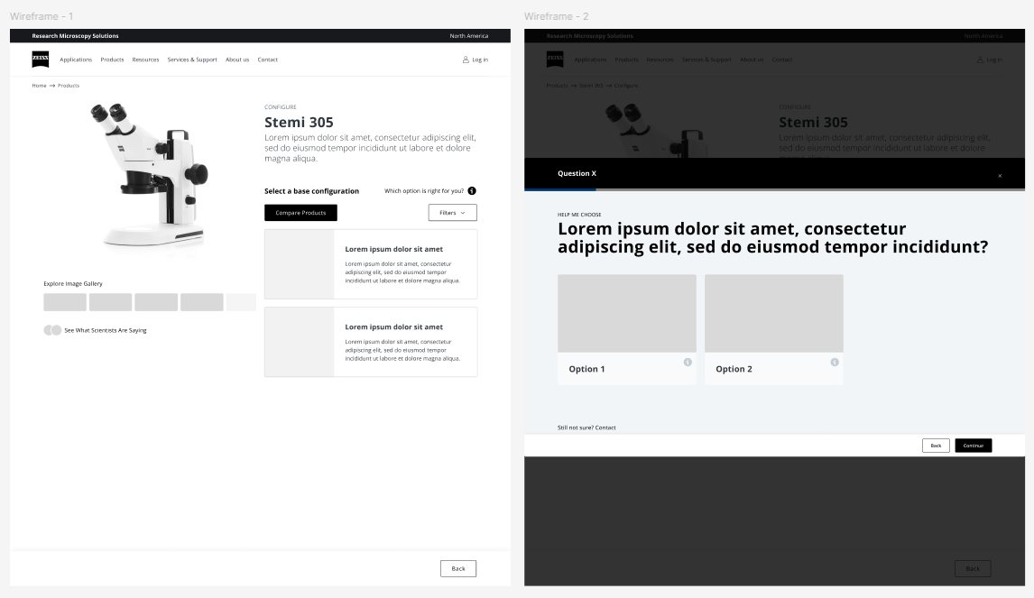 Low-fidelity wireframes from a high-level sprint