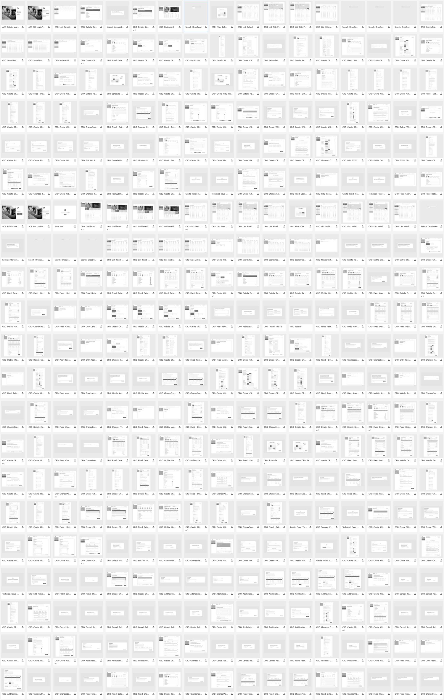 The prototype: several hundred linked screens